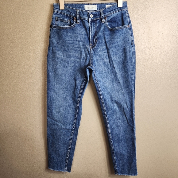 PacSun Womens |26| Vintage Icon Raw Hem Mid Rise Cropped Medium Wash Jeans - Picture 2 of 12